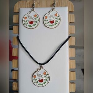 2/$14 New Cat Flowery Jewelry Set Women Girl Accessories Necklace Earring Flower